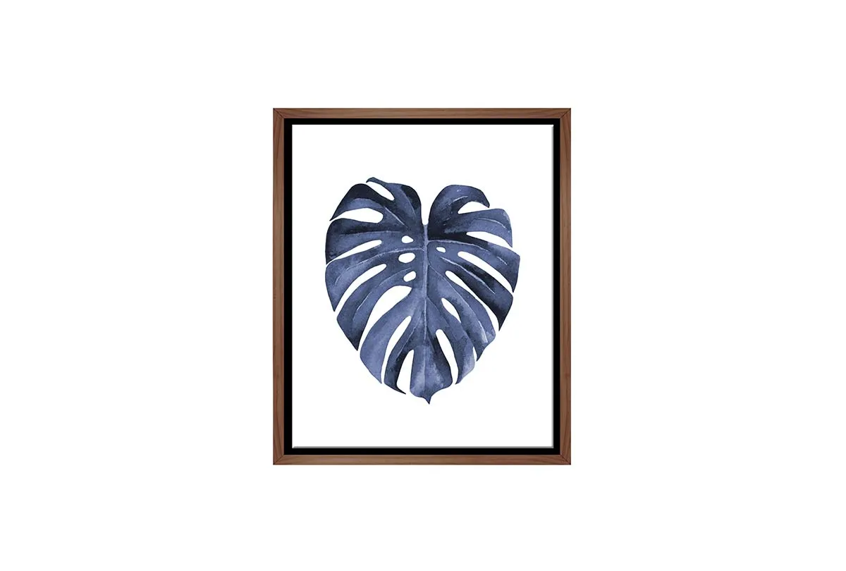 Blue Monstera Leaf | Hamptons Canvas Wall Art Print