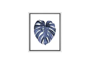 Blue Monstera Leaf | Hamptons Canvas Wall Art Print