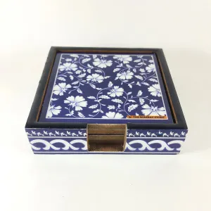 'Blue Pottery' Wooden Coasters Set Of 4 By Trendia Decor