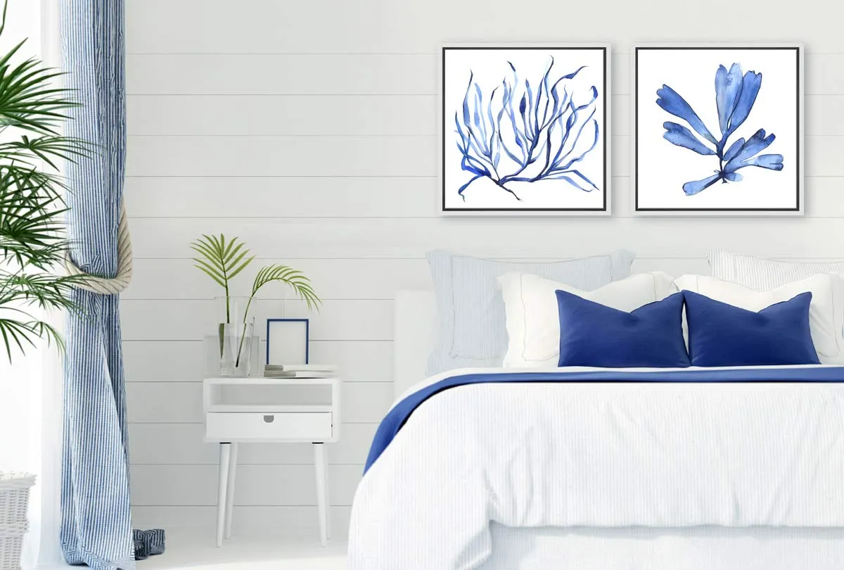 Blue Seaweed 4 | Hamptons Canvas Wall Art Print