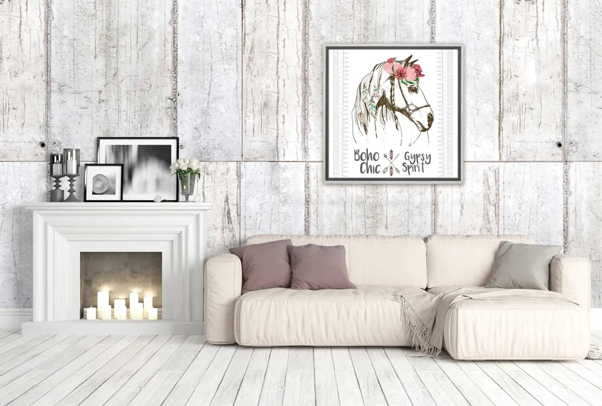 Boho Gypsy Horse | Canvas Wall  Art Print