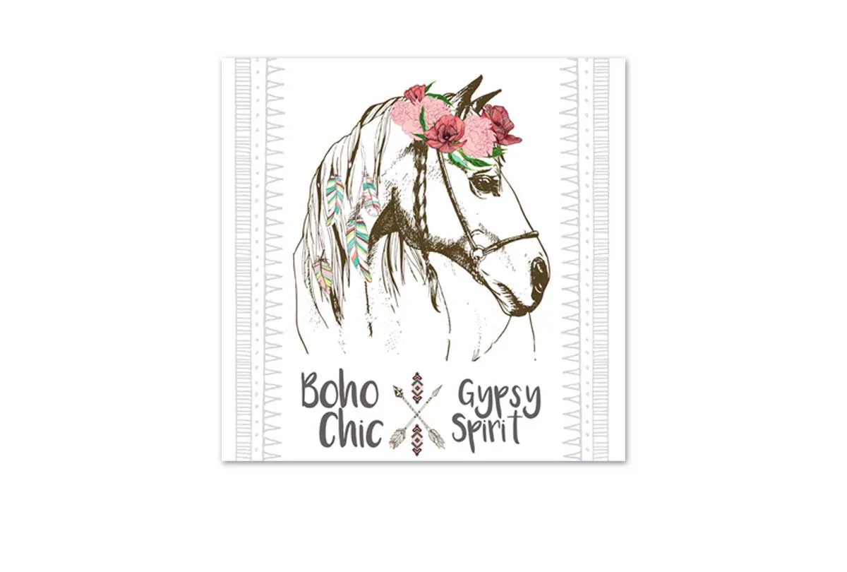 Boho Gypsy Horse | Canvas Wall  Art Print