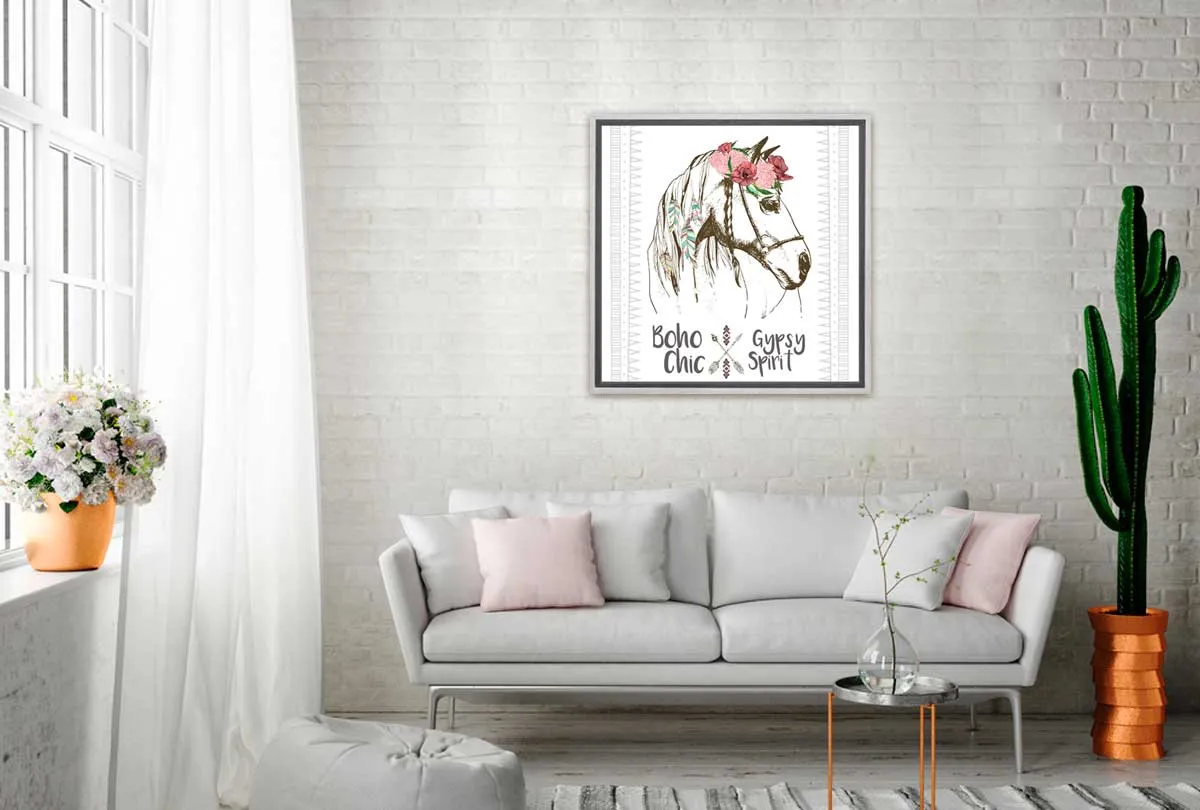 Boho Gypsy Horse | Canvas Wall  Art Print