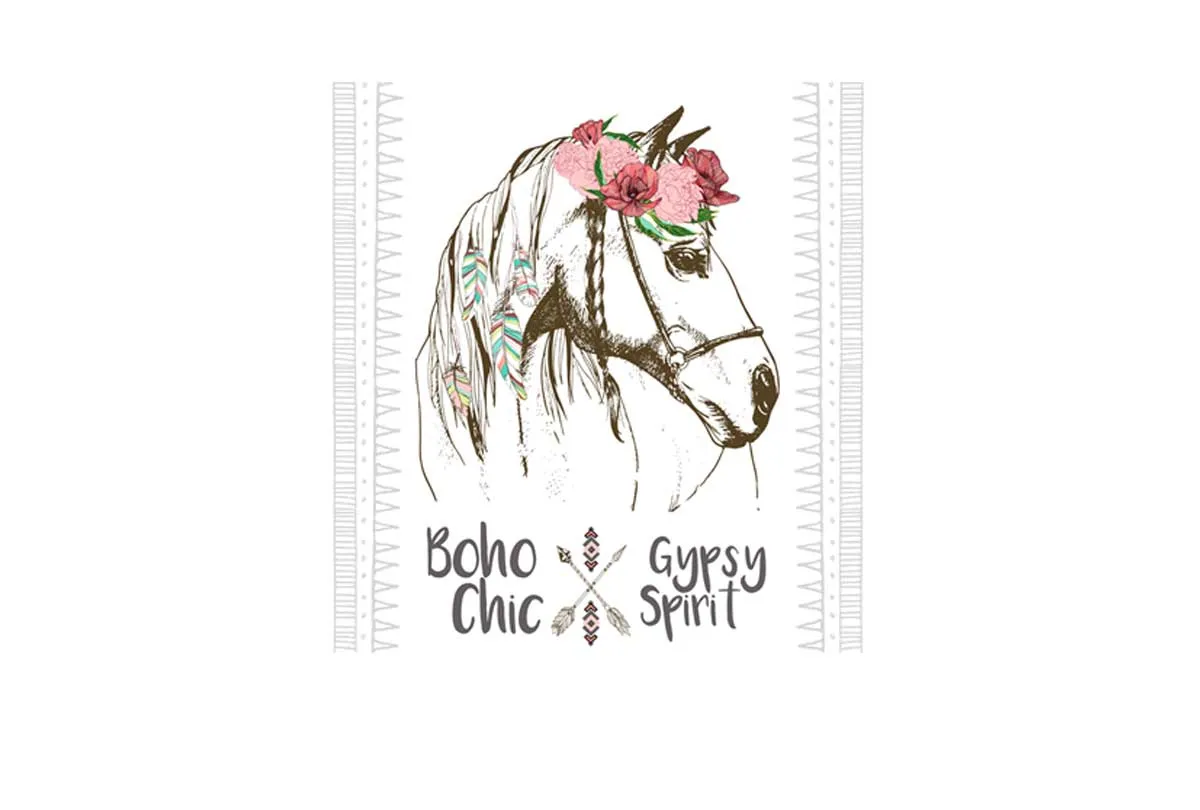 Boho Gypsy Horse | Canvas Wall  Art Print