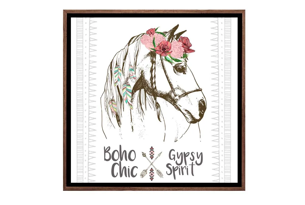 Boho Gypsy Horse | Canvas Wall  Art Print