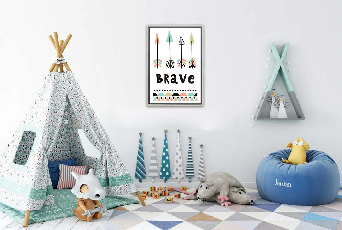 Brave | Boho Kids Print | Canvas Wall Art Print