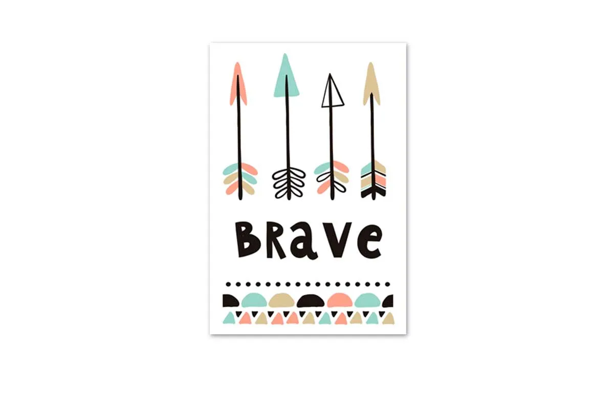 Brave | Boho Kids Print | Canvas Wall Art Print