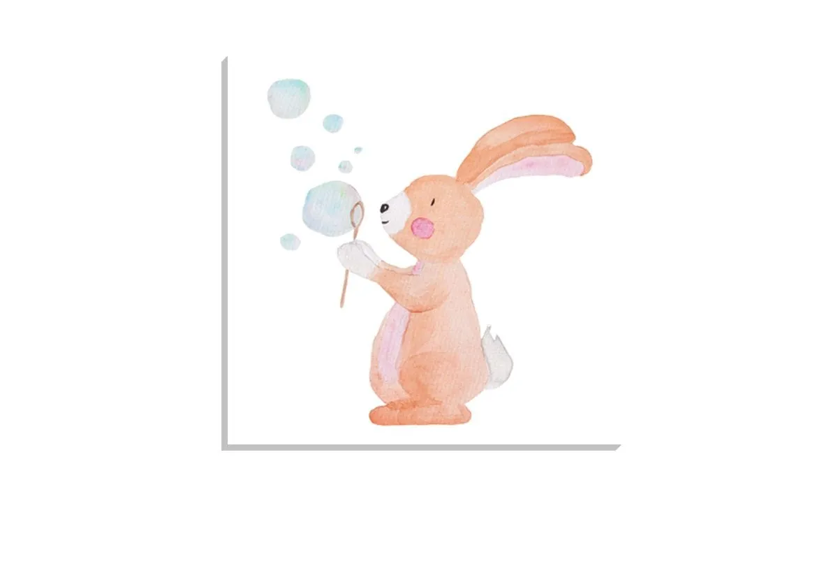 Bubble Bunny | Canvas Wall Art Print