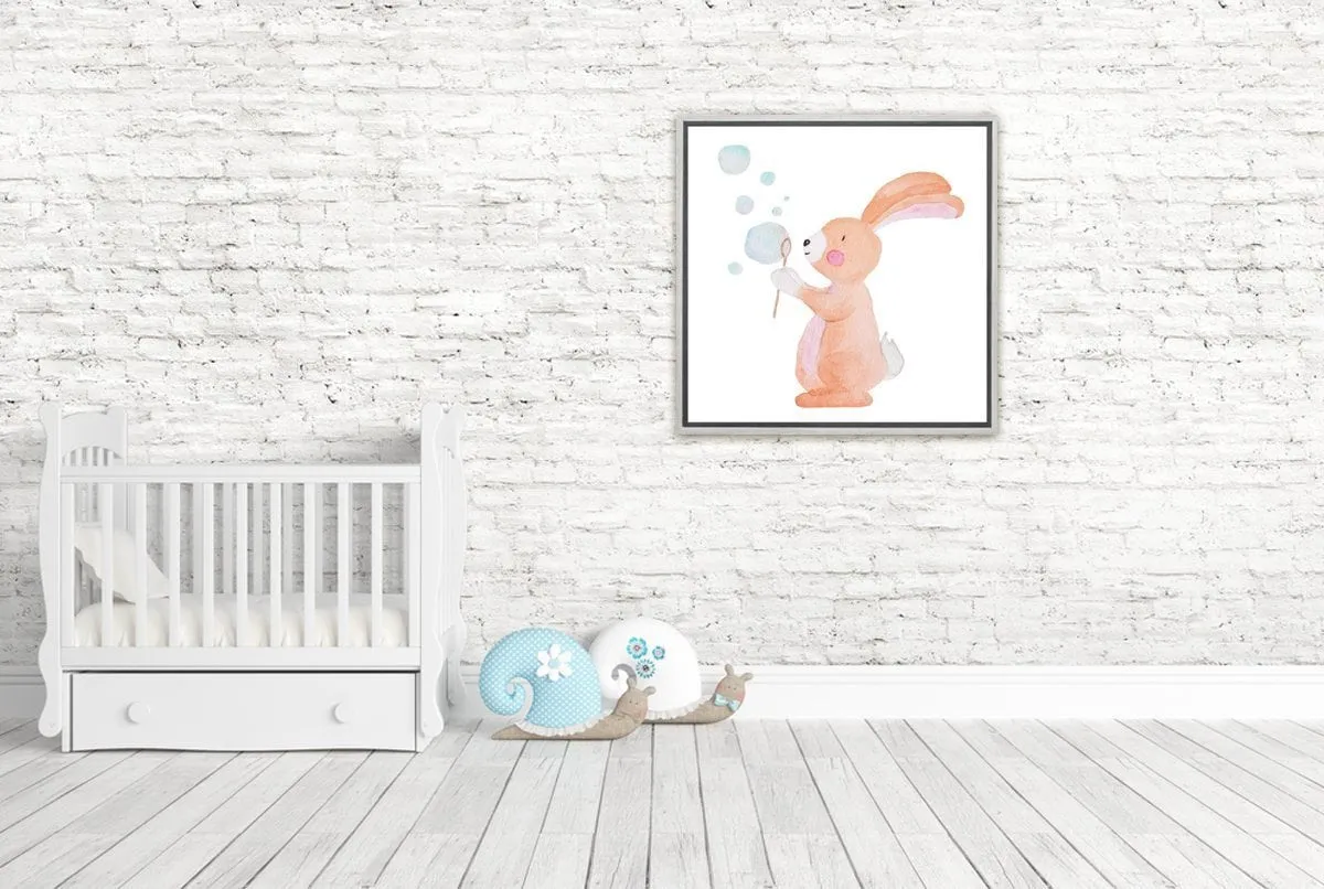 Bubble Bunny | Canvas Wall Art Print