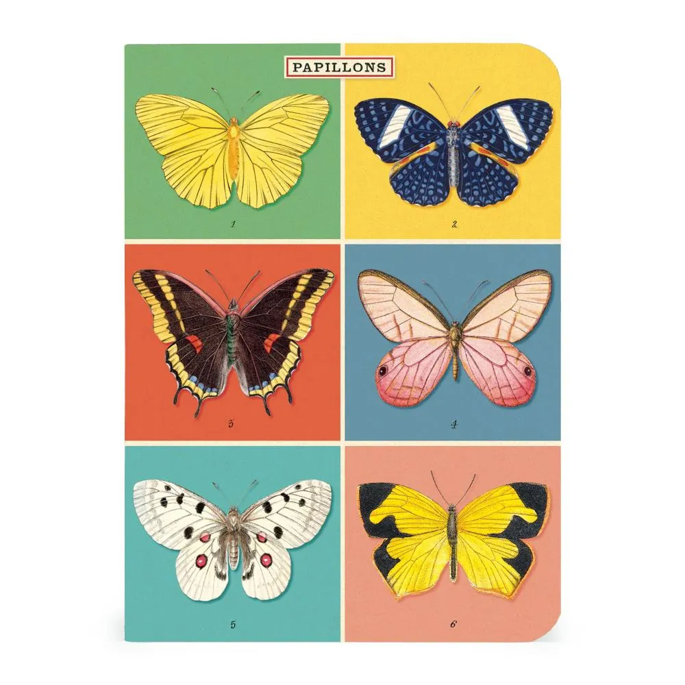 Cavallini Mini Notebook Set 3pk - Butterflies, Mixed Paper