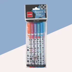 Cello Super Star Gel Pen Set  – Blue ( Pack of 5 )