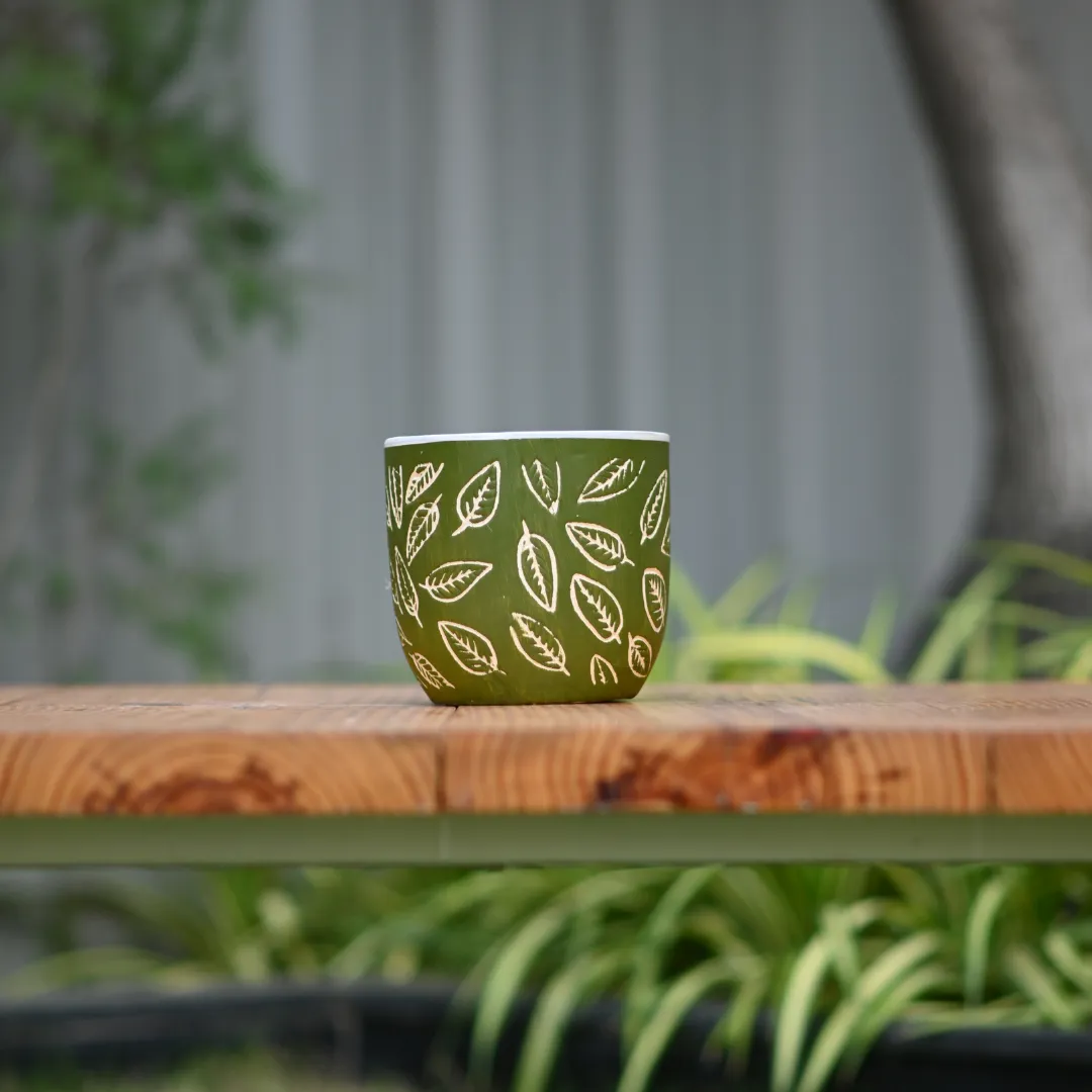 Ceramic Classic Leaf Print Pot/Planter