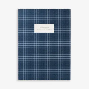 CHECK LARGE NOTEBOOK // DARK BLUE