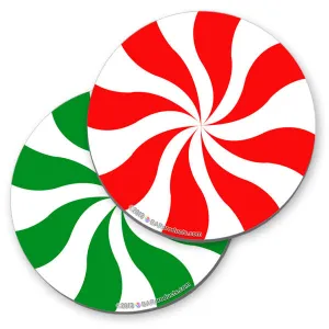 Christmas Peppermint Foam Kolorcoat™ Coaster - 4 inch Round