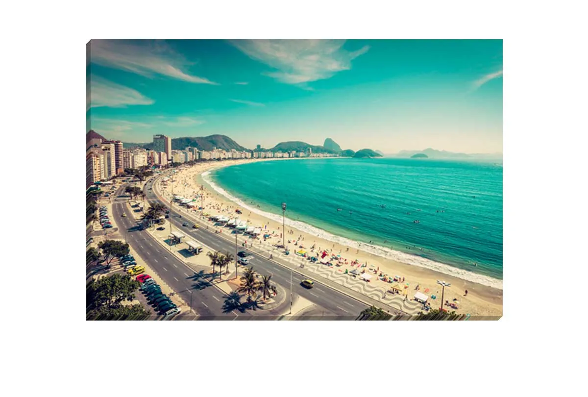 Copacabana Beachfront, Rio | Canvas Wall Art Print