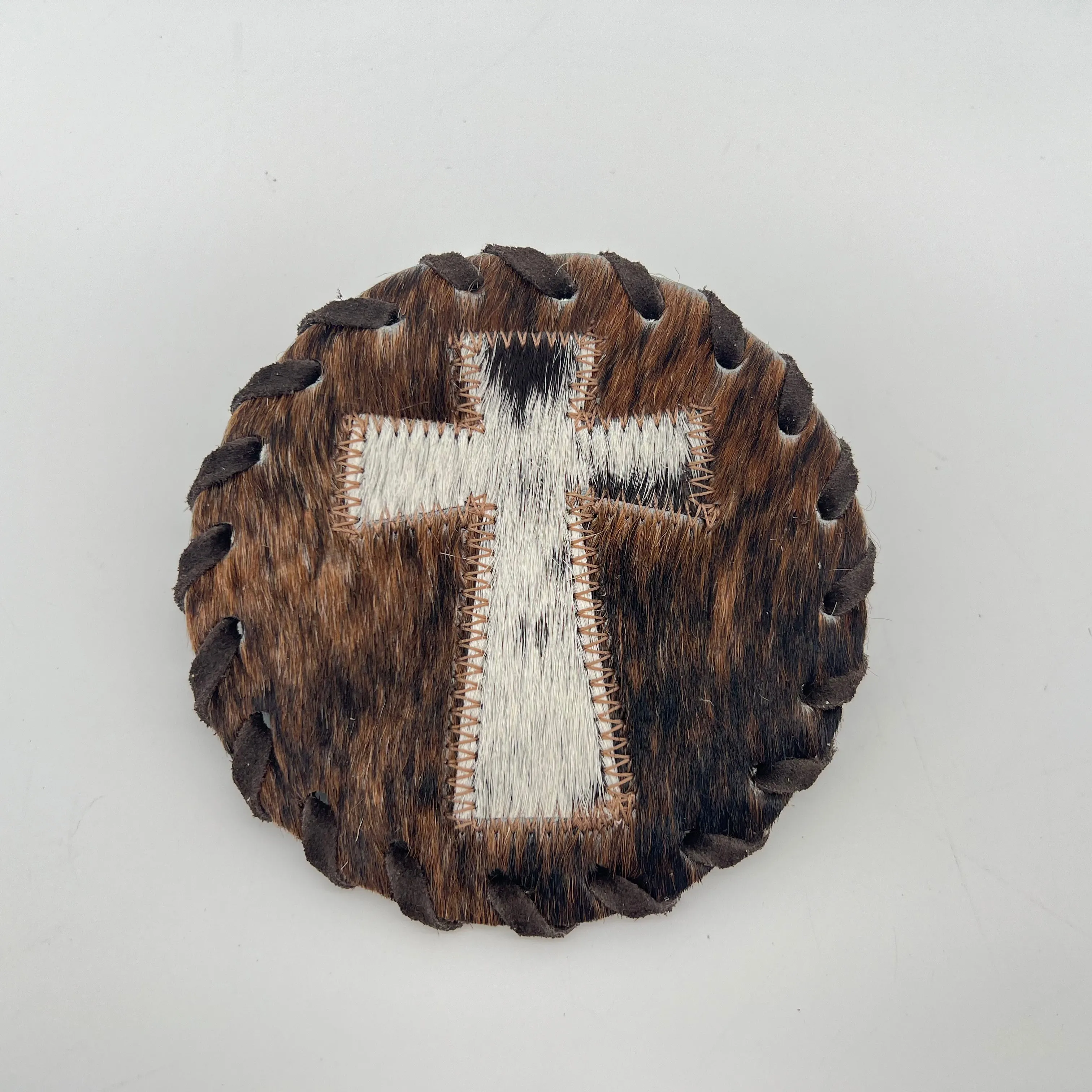 Cowhide Cross Coasters