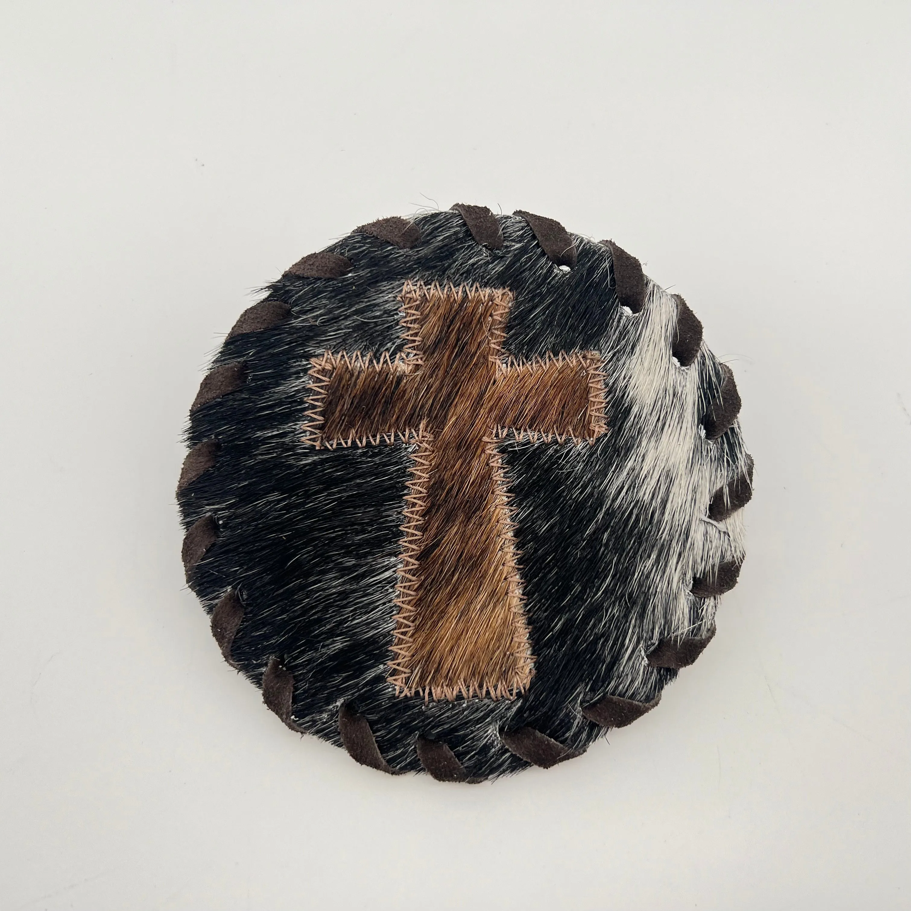 Cowhide Cross Coasters