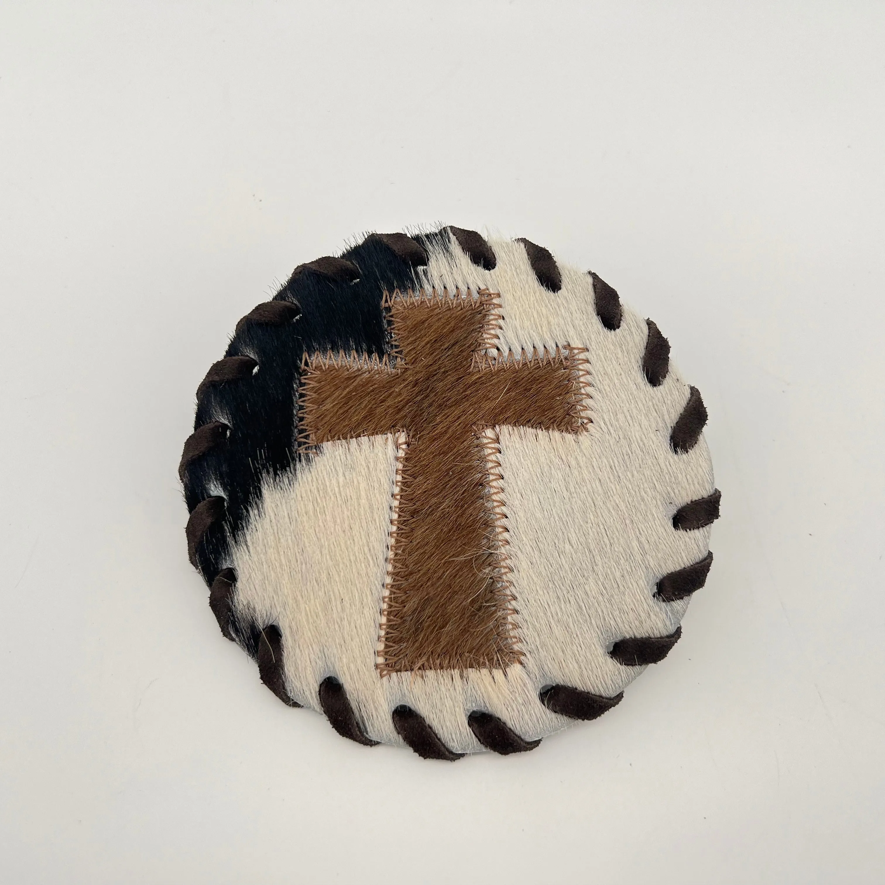 Cowhide Cross Coasters