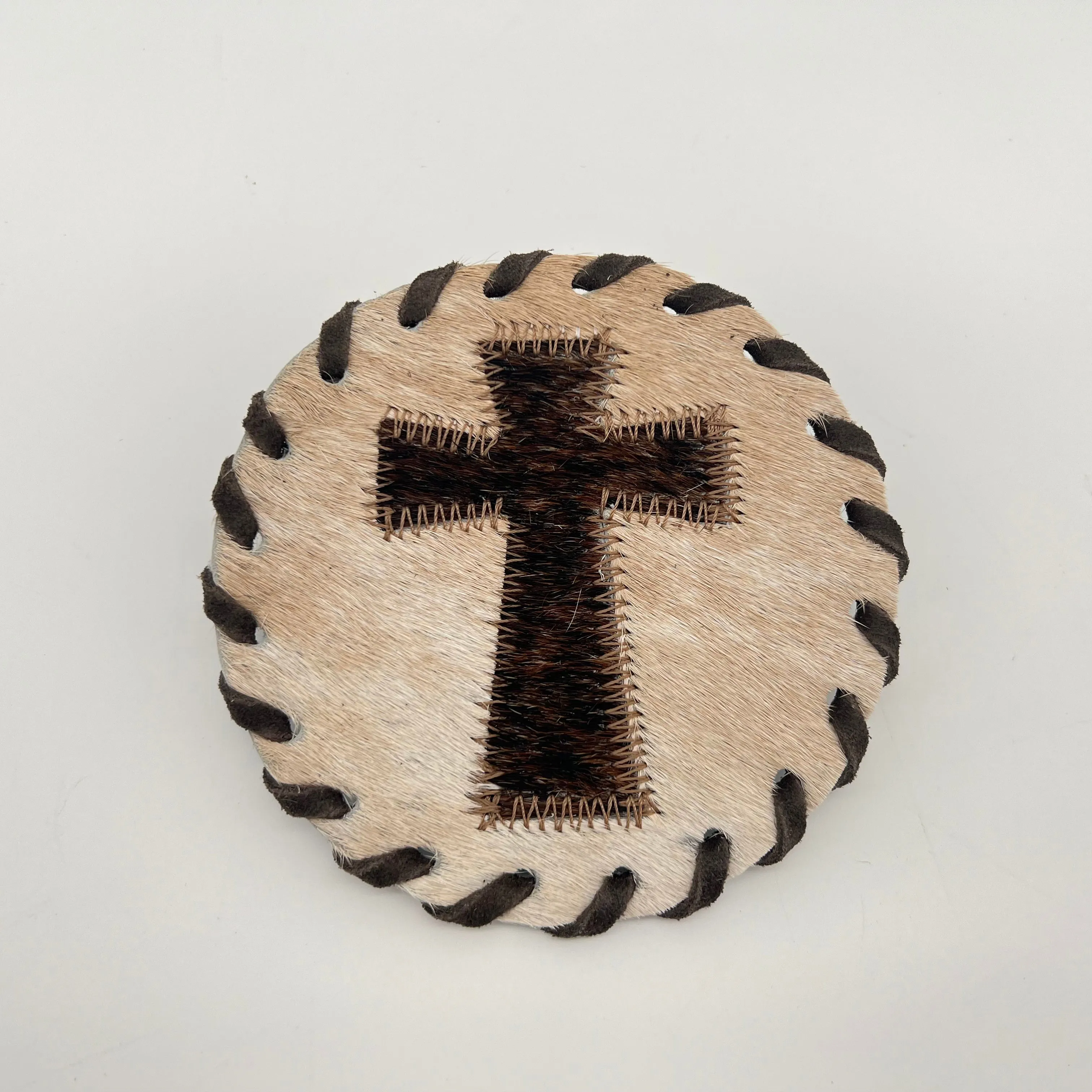 Cowhide Cross Coasters