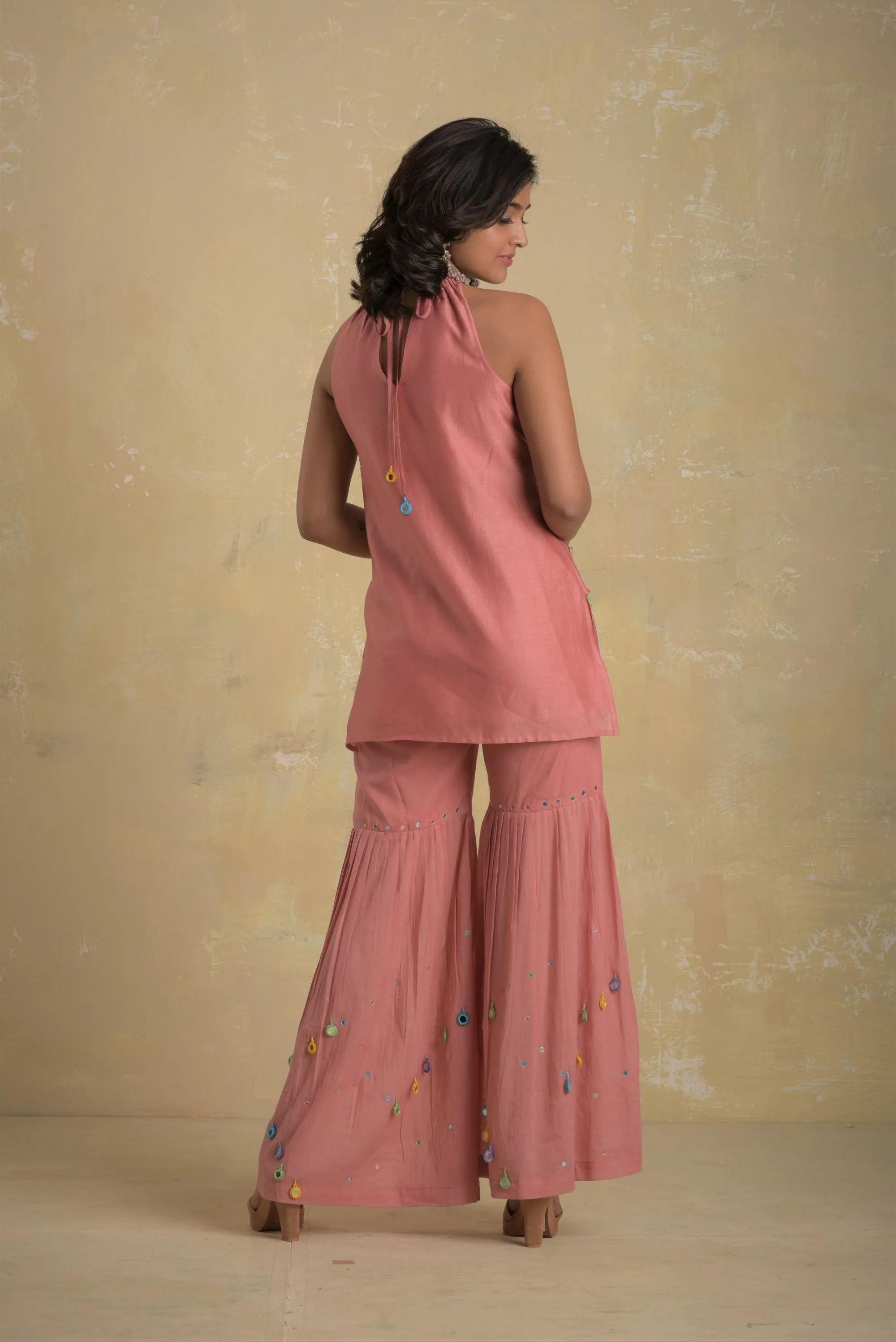 Dusky Pink Sharara (Dupatta optional)