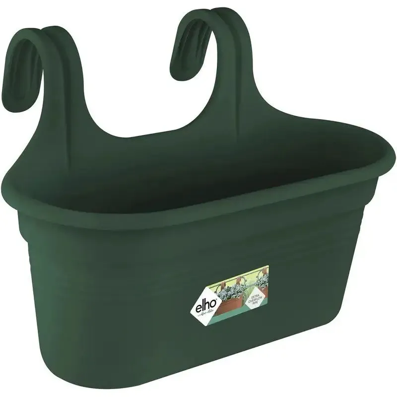 Elho Green Basics Easy Hanging Double Fence Planter - Leaf Green