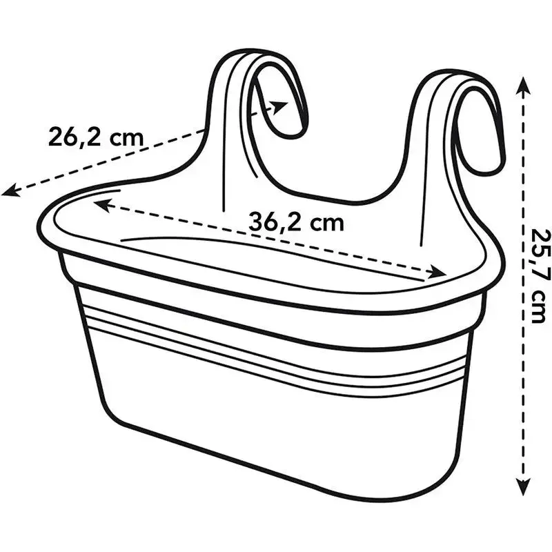 Elho Green Basics Easy Hanging Double Fence Planter - Leaf Green