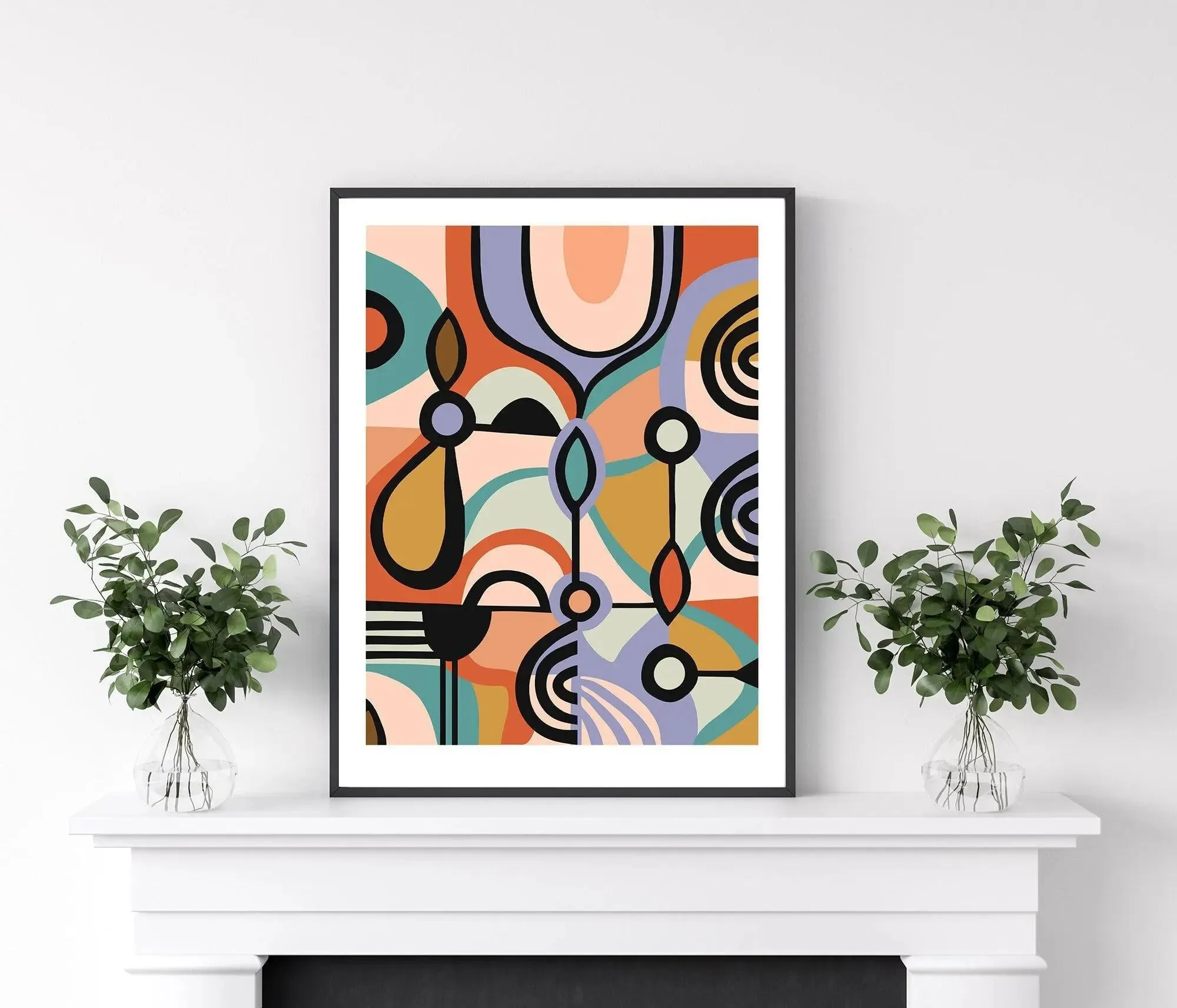 Encounters Modern Abstract Wall Art Print