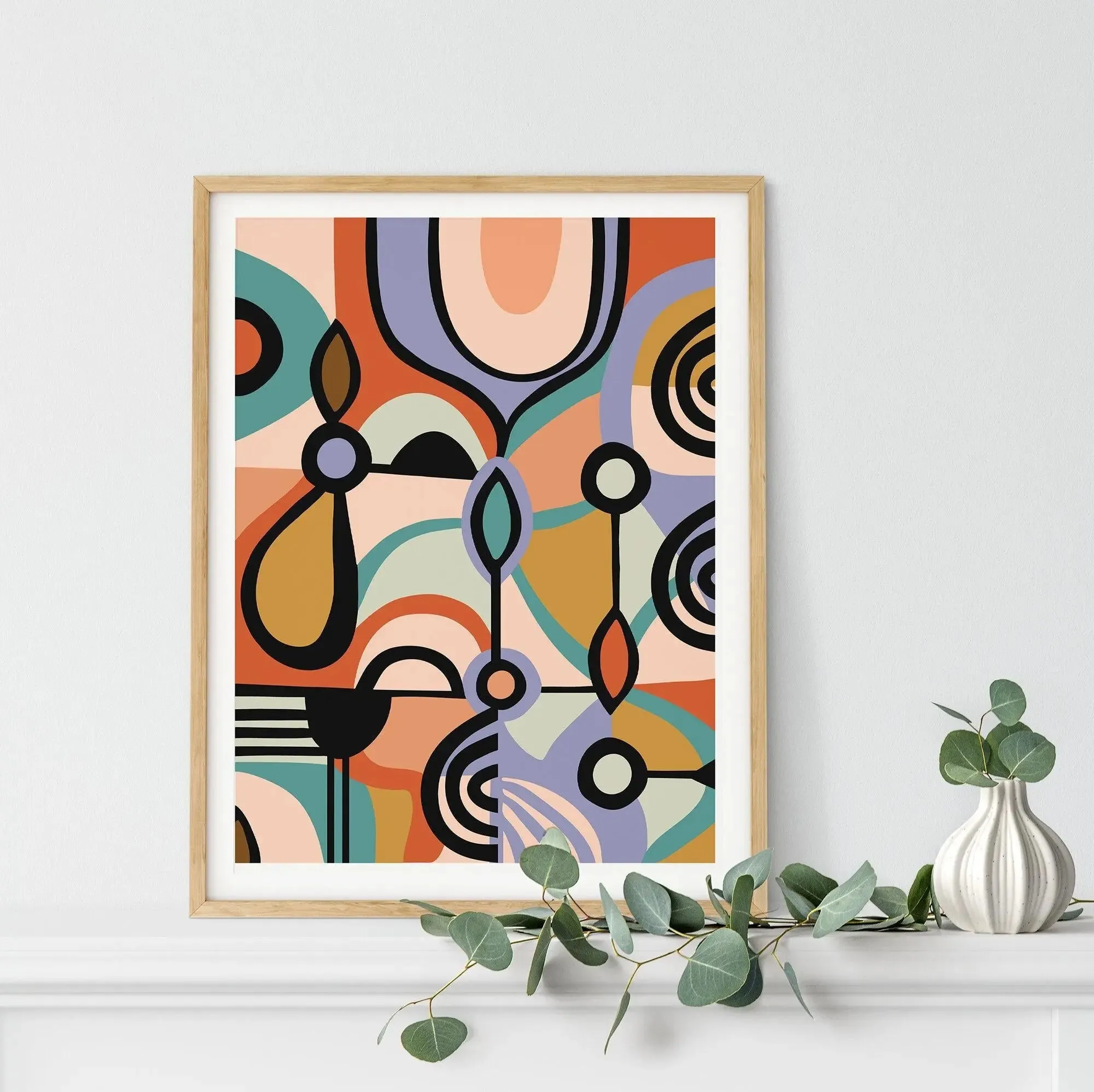 Encounters Modern Abstract Wall Art Print