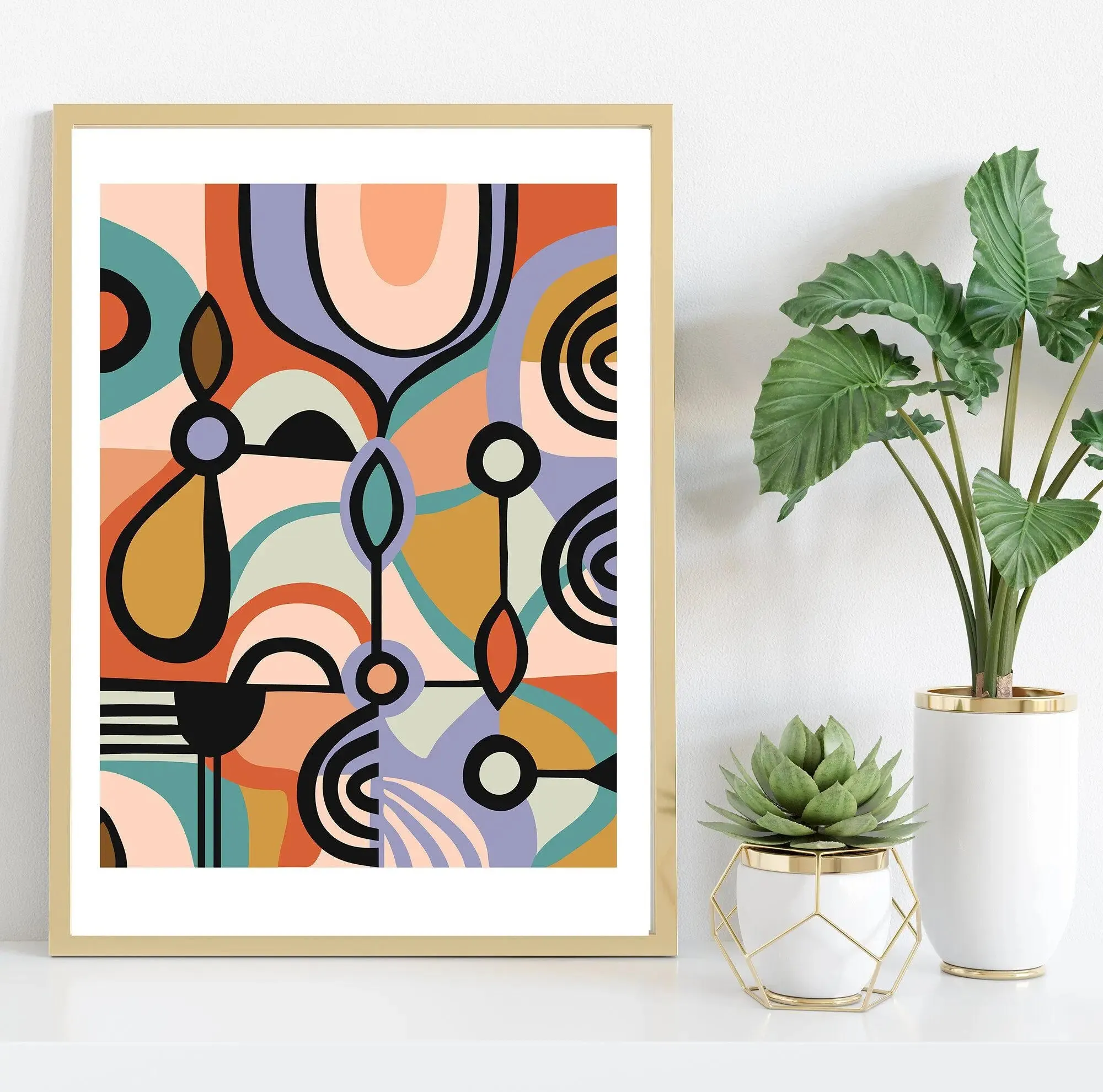 Encounters Modern Abstract Wall Art Print