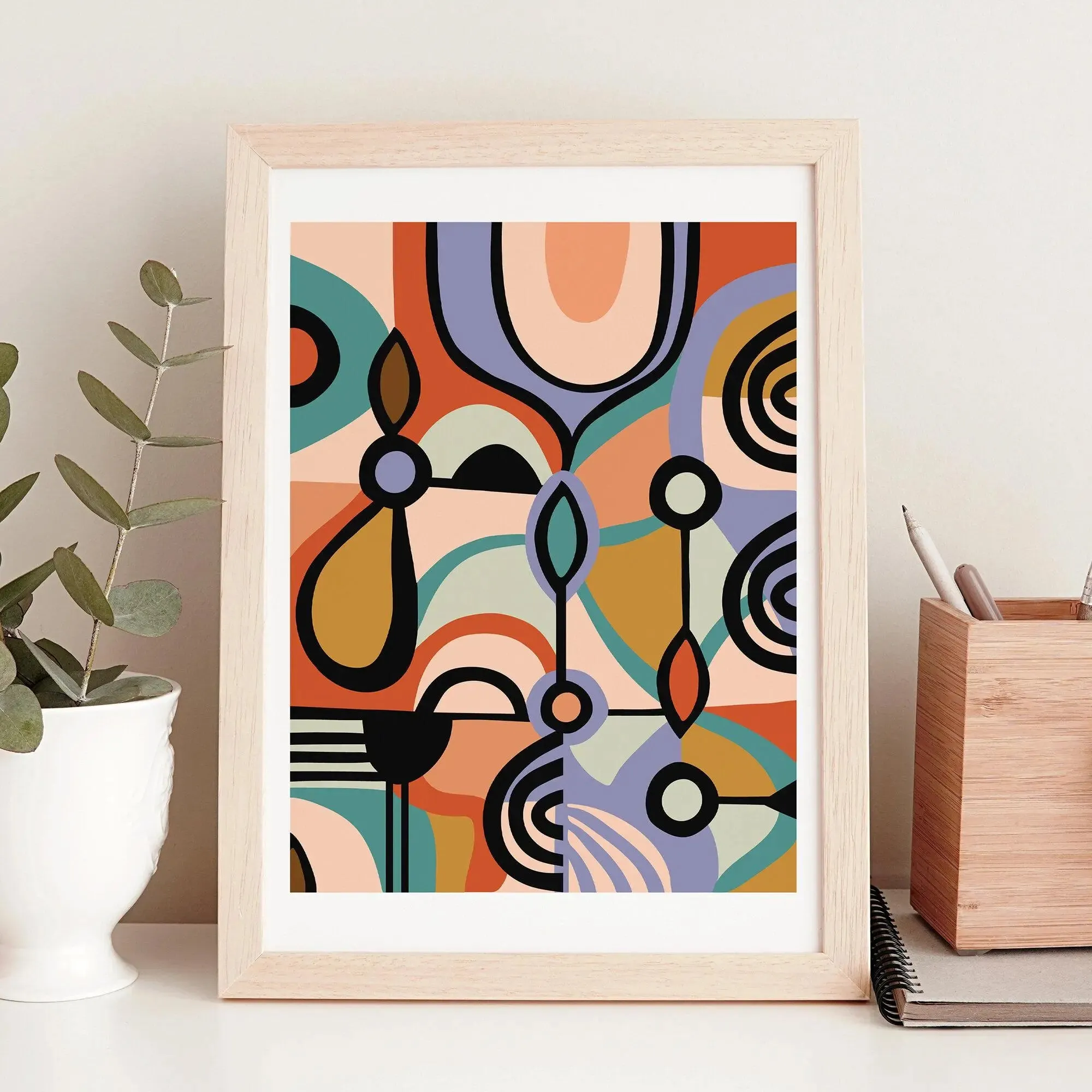 Encounters Modern Abstract Wall Art Print