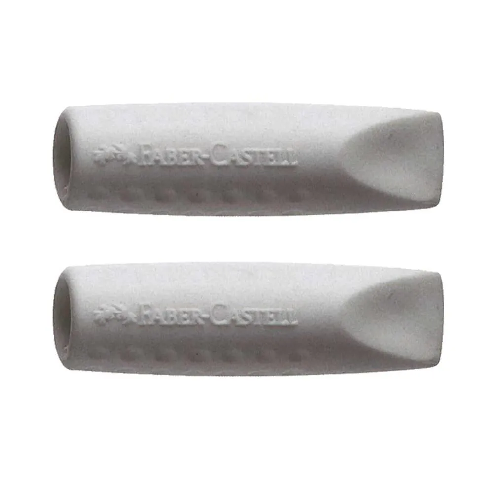 Faber-Castell Grip 2001 Eraser Cap 2pk Grey