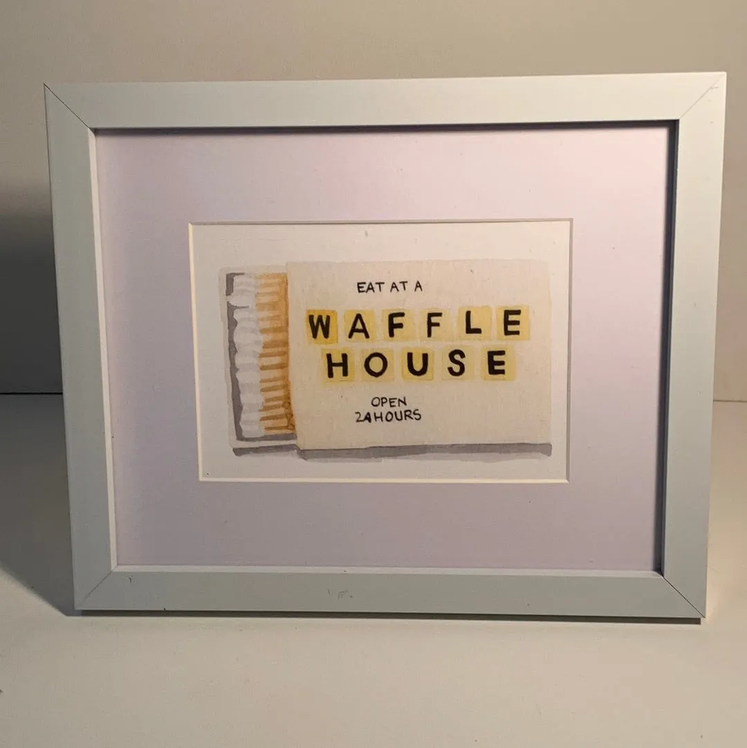 Framed Matchbook Watercolor Prints - ( seven prints)