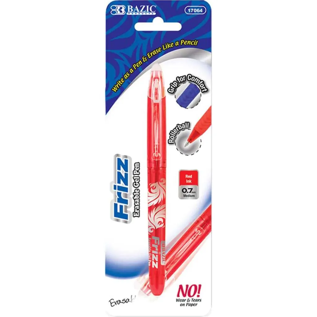 Frizz Red Erasable Gel Pen with Grip