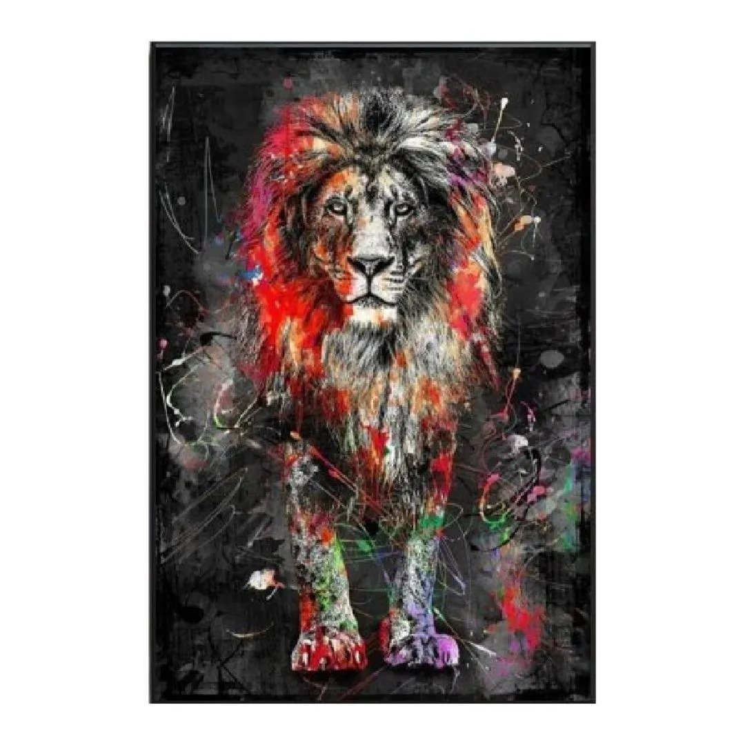 Graffiti Abstract Lion Framed Wall Art (70x100cm)