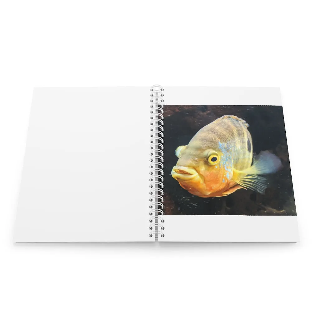 Grey Orange Fish Spiral Notebook