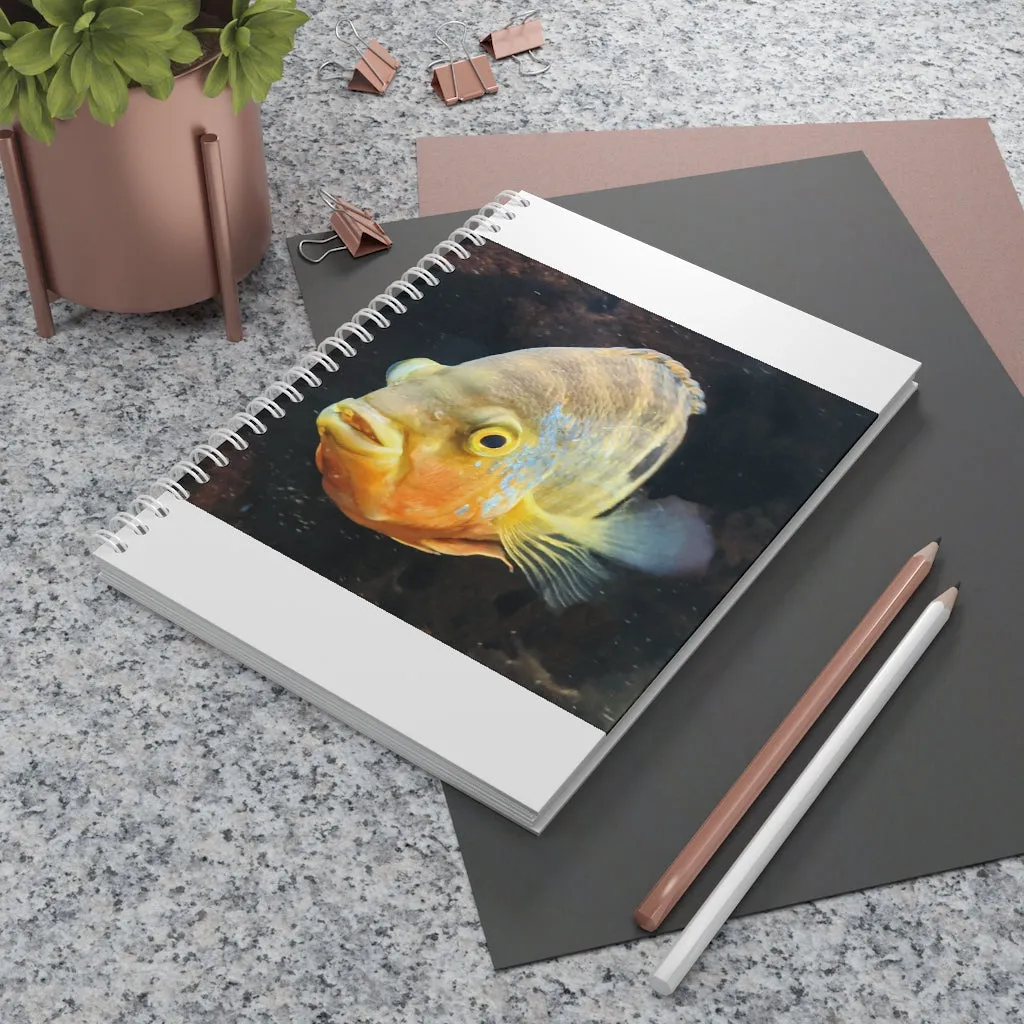 Grey Orange Fish Spiral Notebook