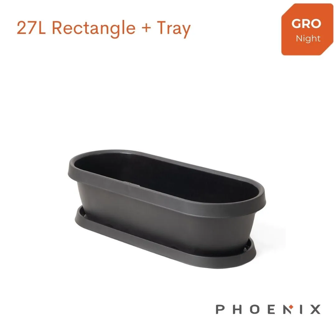 Gro Flowerpot with Tray 27L Rect