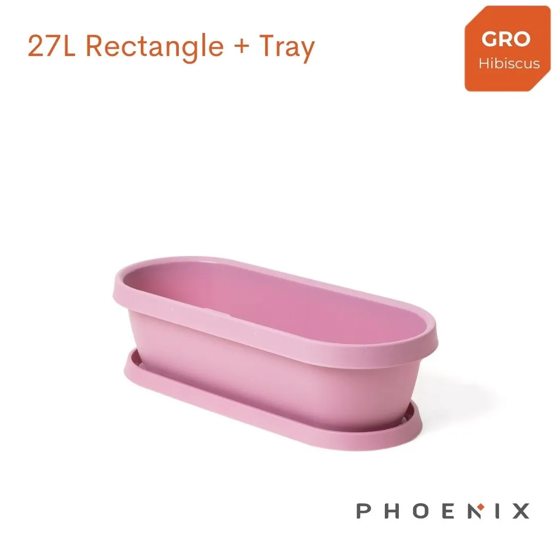 Gro Flowerpot with Tray 27L Rect