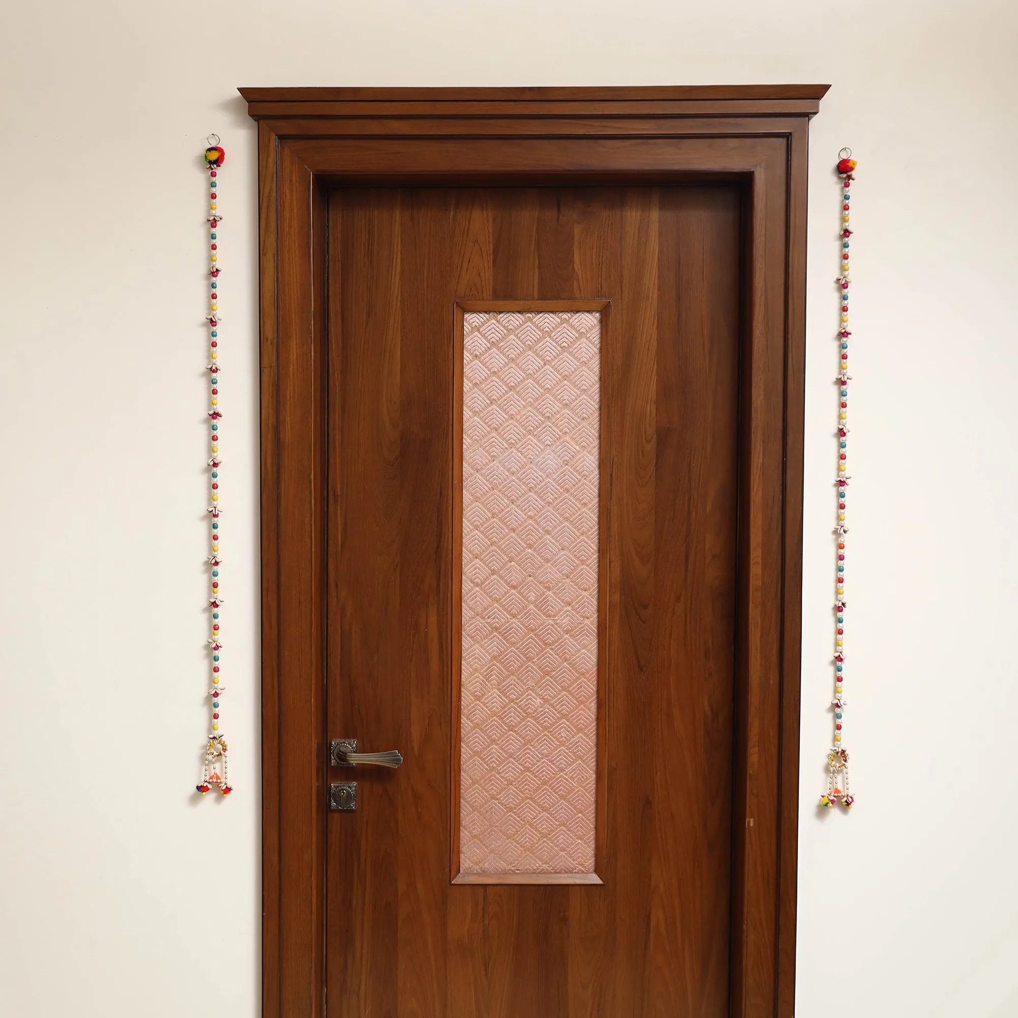 Handmade Diwali Wall Hanging with Bead & Shell Work (set of 2)