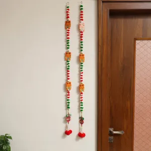 Handmade Diwali Wall Hanging with Shell Work (set of 2)