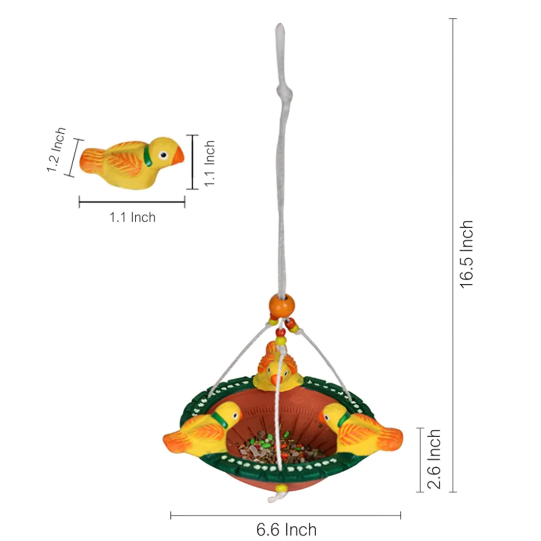 Handpainted Terracotta Bird Feeder