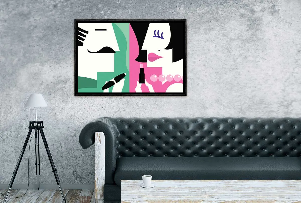 His and Hers Abstract | Canvas Wall Art Print