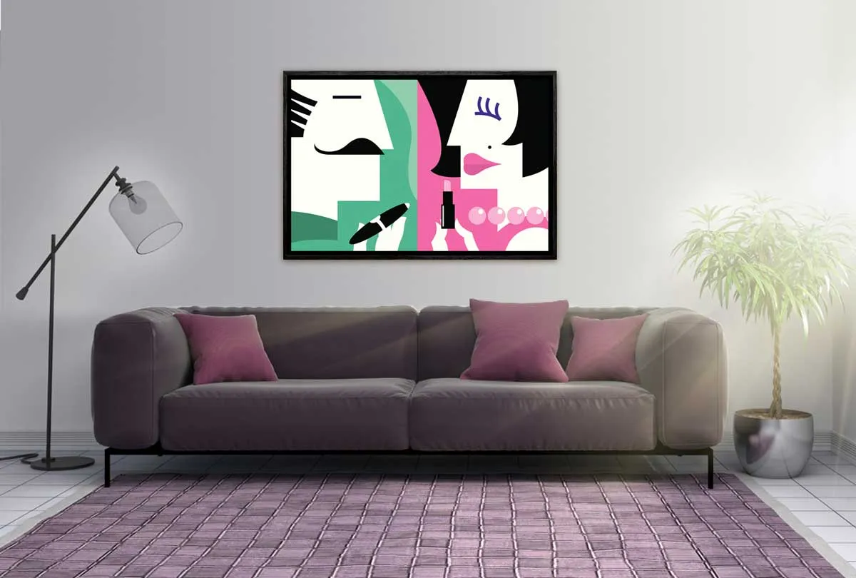 His and Hers Abstract | Canvas Wall Art Print