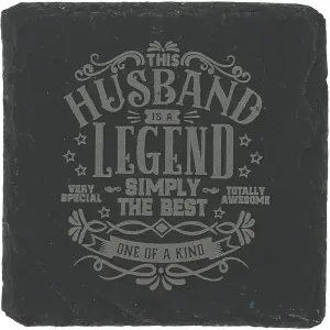 Husband 4" Slate Coaster