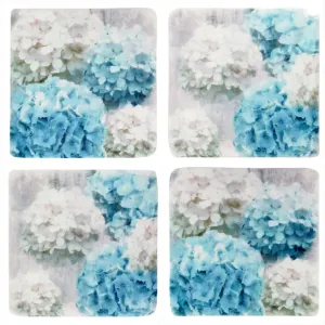 Hydrangea Resin Coasters 10x10cm Set of 4