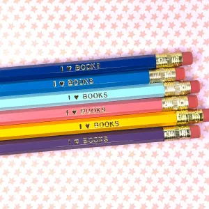 I Love Books Pencils - Set of 6