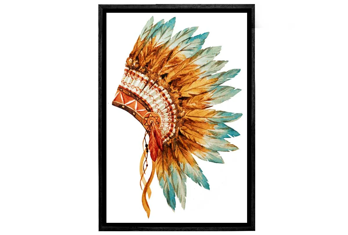 Indian Headdress | Canvas Wall Art Print