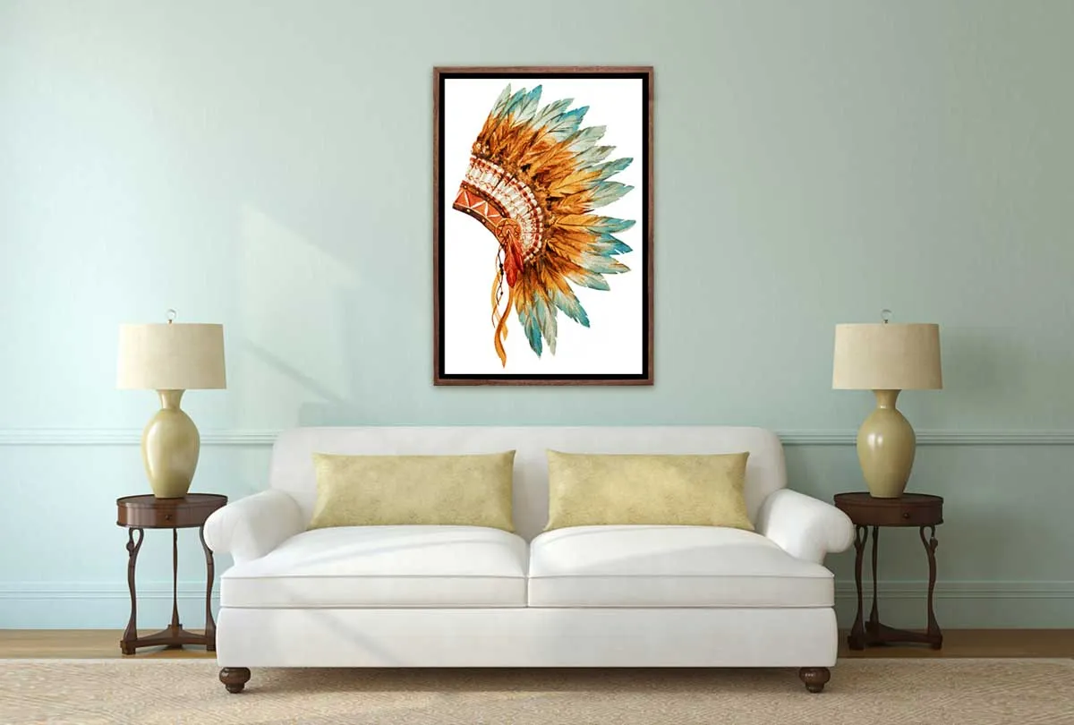 Indian Headdress | Canvas Wall Art Print