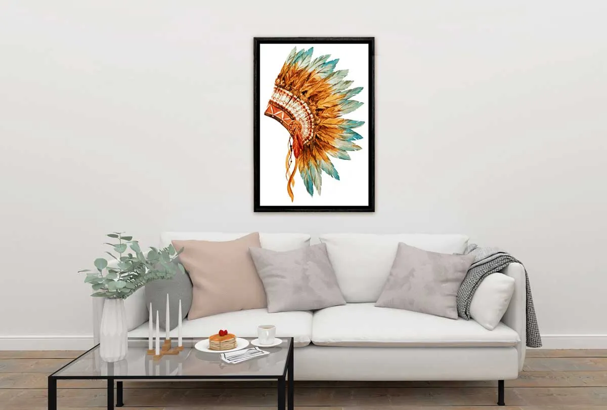 Indian Headdress | Canvas Wall Art Print