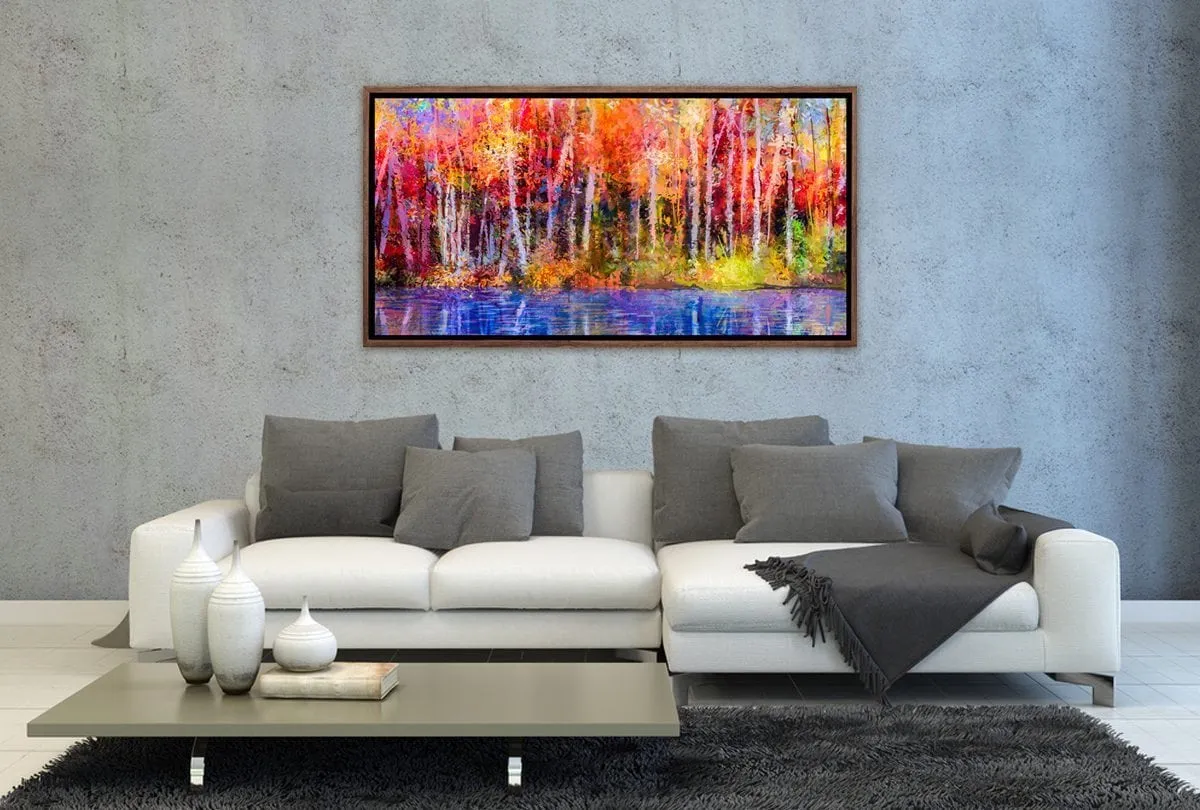 Lakeside Forest Panorama | Canvas Wall Art Print